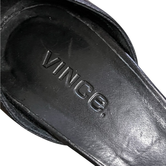 Italian Leather 75mm d Vince Claire D’Orsay black leather pointed toe pumps Made in Italy luxury